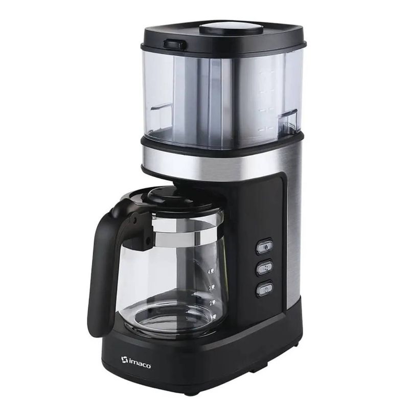 Cafetera Imaco ICMG4070 con molinillo 4 tazas 750 W negro frontal oblicuo