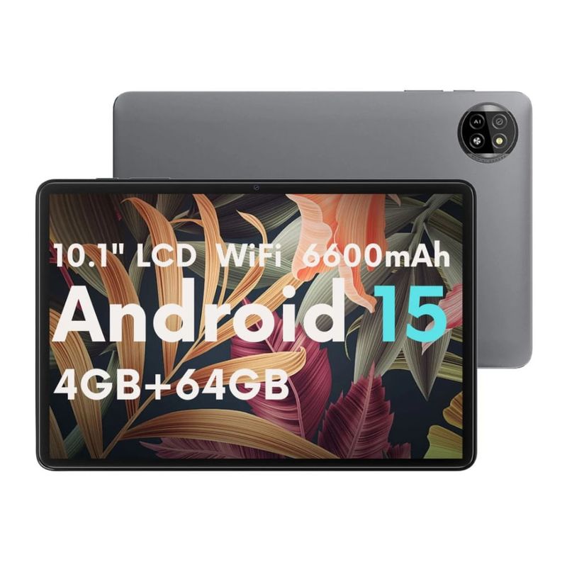 Tablet Blackview Tab 20 10.1 pulgadas 64GB Wi-Fi gris frontal y dorsal