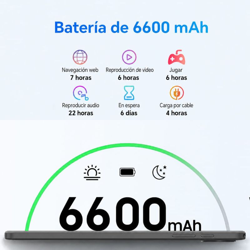 Tablet Blackview Tab 20 10.1 pulgadas 64GB Wi-Fi gris batería