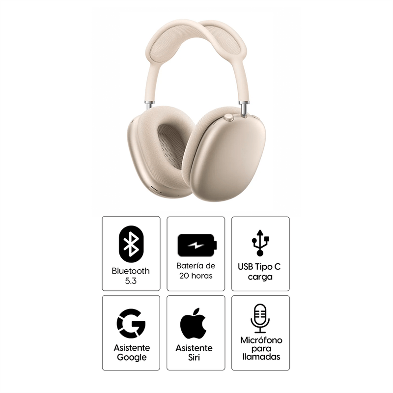 AirPods Max 2 ANC Bluetooth 5.3 USB-C Blanco Estelar especificaciones