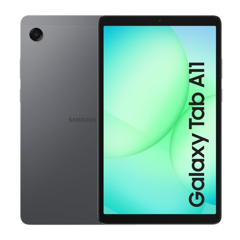 Tablet Samsung Galaxy Tab A11 8.7 pulgadas 64GB gris frontal y dorsal