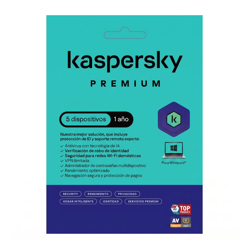 Licencia Kaspersky Premium 5 Dispositivos 1 Año