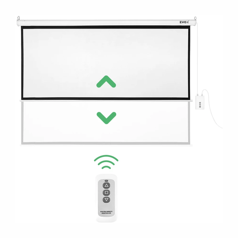 Ecran Evox eléctrico retráctil 100" 4:3 fibra de vidrio pantalla retraída