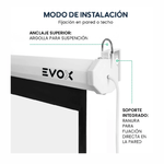 Ecran Evox eléctrico retráctil 100" 4:3 fibra de vidrio modos de instalación
