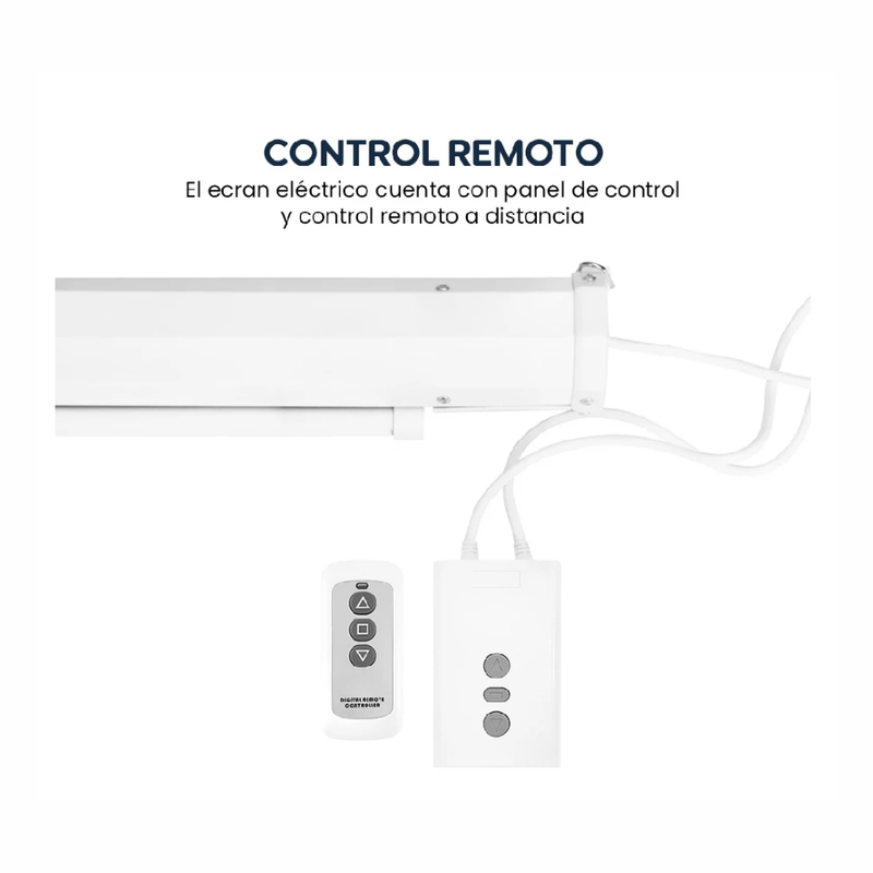 Ecran Evox eléctrico retráctil 100" 4:3 fibra de vidrio panel de control