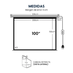 Ecran Evox eléctrico retráctil 100" 4:3 fibra de vidrio superficie de proyección