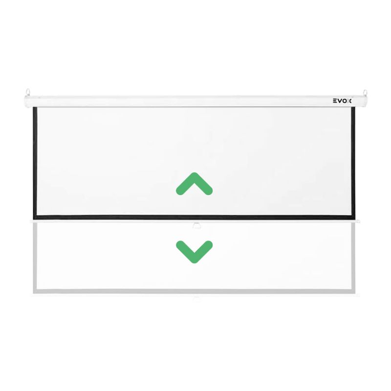 Ecran Manual Evox 120 pulgadas Formato 16:9 blanco frontal