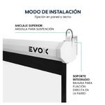 Ecran Manual Evox 120 pulgadas Formato 16:9 blanco modo instalación