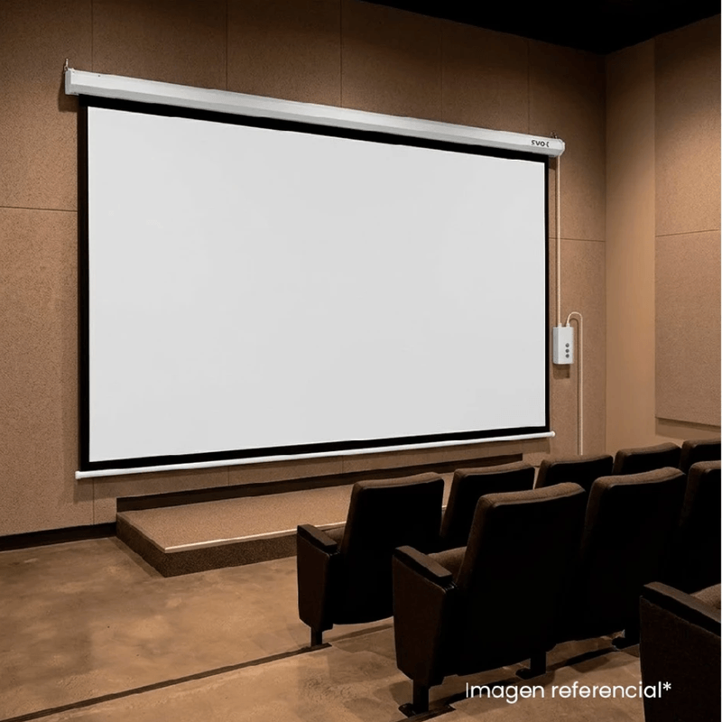 Ecran Evox eléctrico retráctil 120" 16:9 blanco mate instalación en pared