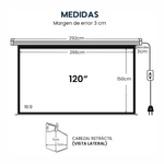 Ecran Evox eléctrico retráctil 120" 16:9 blanco mate área de proyección