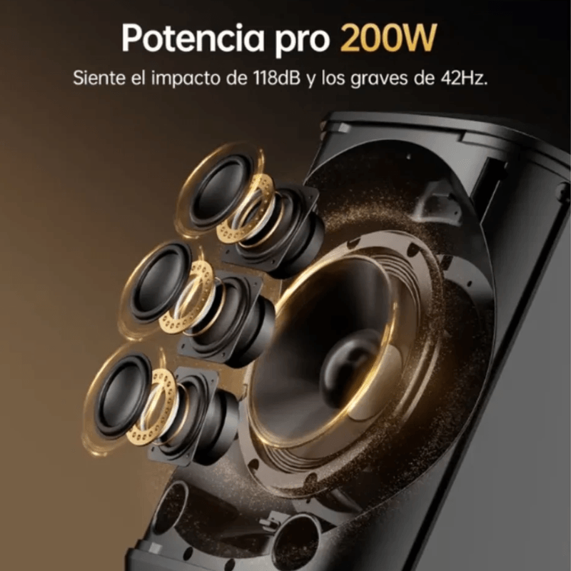 Parlante Tronsmart Hytune S1 Bluetooth 200W hasta 18 h negro sistema de cuatro altavoces