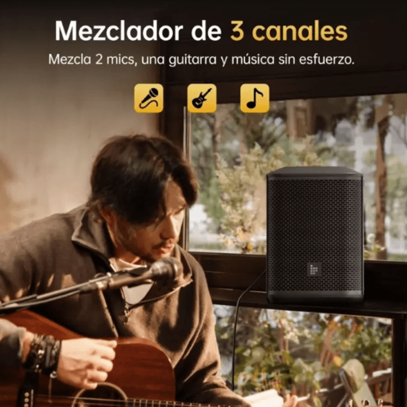 Parlante Tronsmart Hytune S1 Bluetooth 200W hasta 18 h negro diseño todo en uno