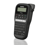 Rotuladora Brother PTH110BK 12 mm 180 dpi con QWERTY} frontal oblicuo