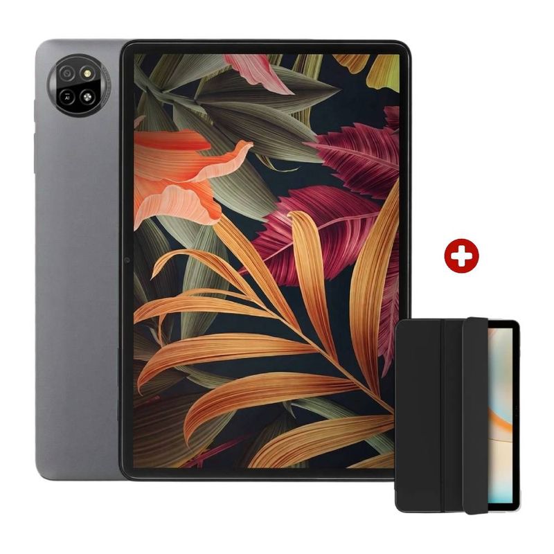 Tablet Blackview Tab 20 10.1 pulgadas 64GB Wi-Fi gris frontal y dorsal