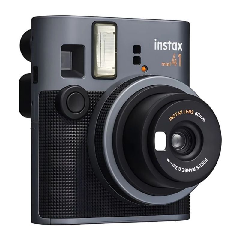 Cámara Fujifilm Instax Mini Instantánea negro frontal oblicuo