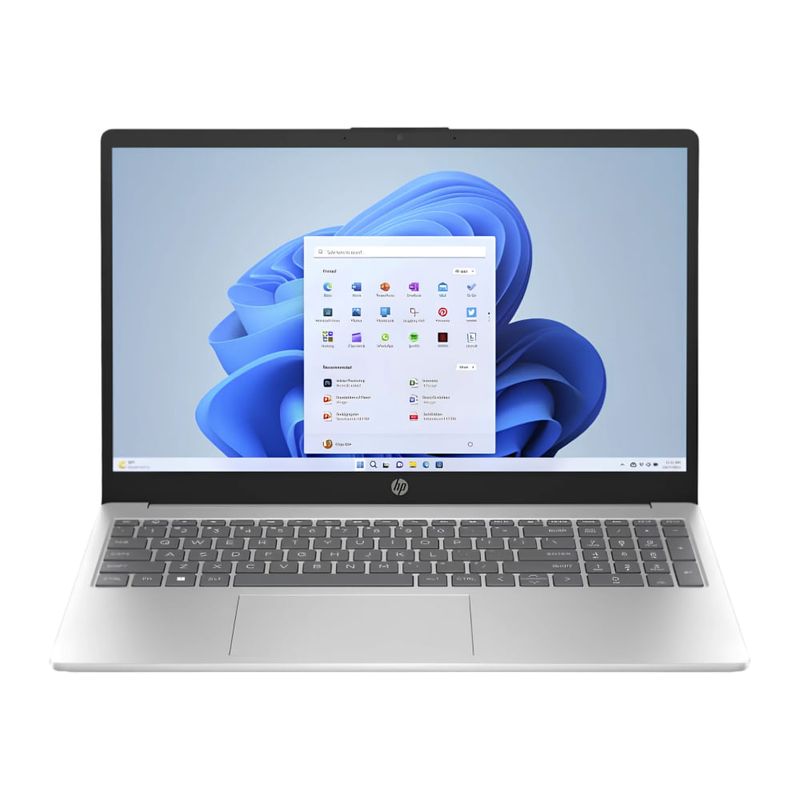 Laptop HP 15-fd0107dx Core i7 512GB SSD táctil plateado frontal