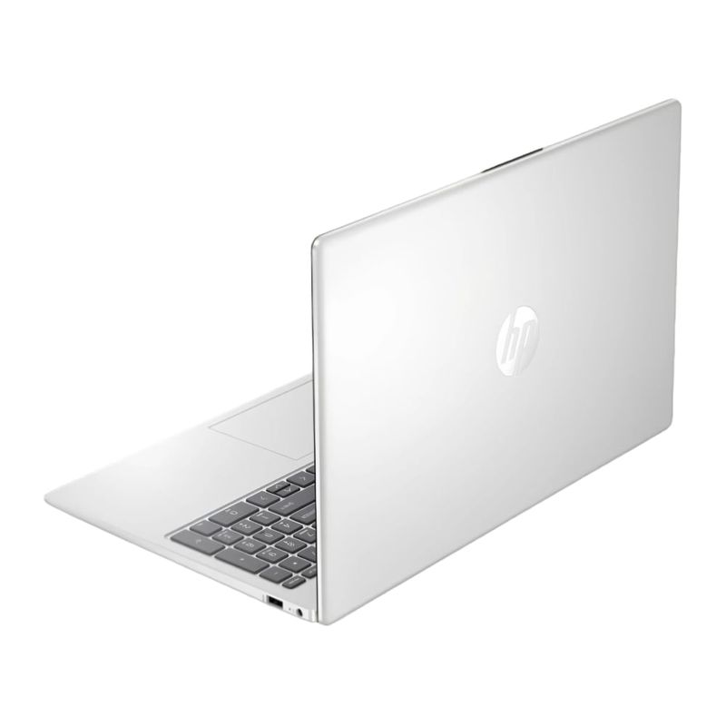 Laptop HP 15-fd0107dx Core i7 512GB SSD táctil plateado dorsal oblicuo