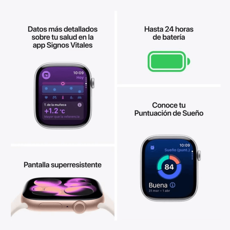 Apple Watch Series 11 GPS 46mm OLED IP6X Jet Black corona y controles