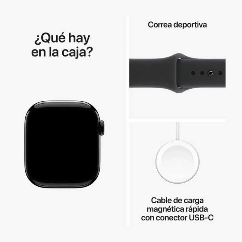 Apple Watch Series 11 GPS 46mm OLED IP6X Jet Black contenido de caja