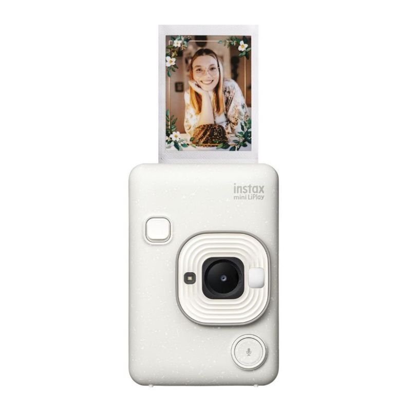 Cámara Fujifilm Instax Mini LiPlay pantalla LCD blanco frontal