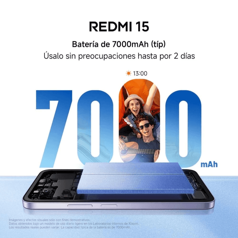 Celular Xiaomi Redmi 15 5G 256GB 8GB RAM IP64 Gris Titanio batería 7000mAh