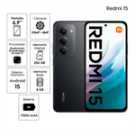 Celular Xiaomi Redmi 15 5G 256GB 8GB RAM IP64 negro especificaciones