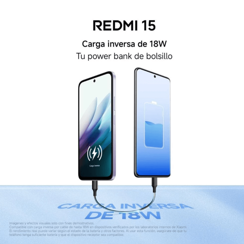 Celular Xiaomi Redmi 15 5G 256GB 8GB RAM IP64 negro puerto USB Tipo-C