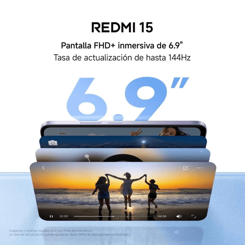 Celular Xiaomi Redmi 15 5G 256GB 8GB RAM IP64 negro pantalla 6.9"