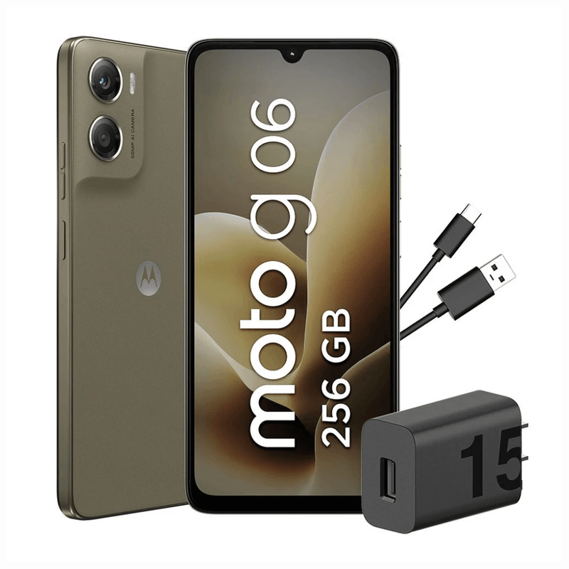 Celular Motorola Moto G06 256GB 4GB RAM cámara 50MP café puerto USB Tipo-C