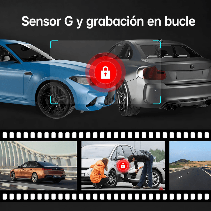 Cámara AZDOME M330 Full HD Wi-Fi visión nocturna negra grabación en bucle