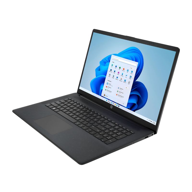 Laptop HP 17t-cn300 Core i5 256GB SSD 17.3 pulgadas negro frontal oblicuo