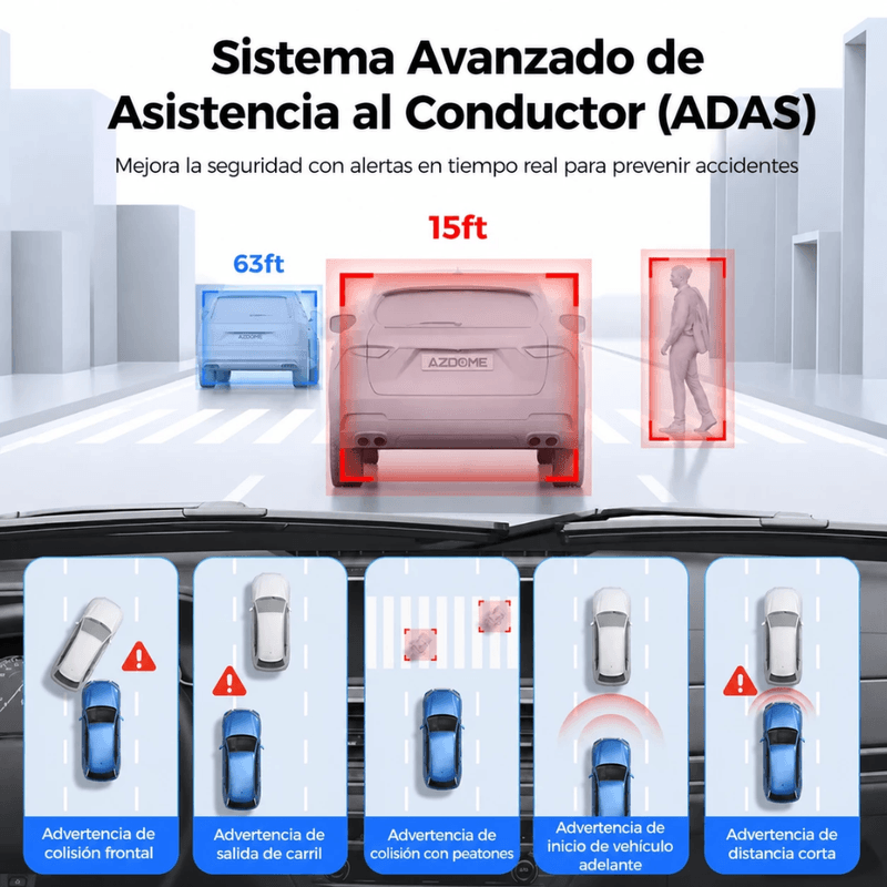 Cámara AZDOME M330 Max 4K GPS Wi-Fi dual band negra cámara trasera Cámara AZDOME M330 Max 4K GPS Wi-Fi dual band negro asistencia al conducir