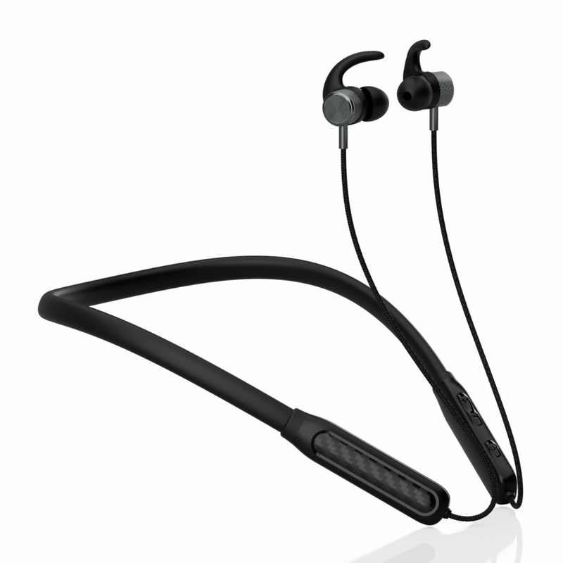 Audífonos Decibel Active Bluetooth 18h IPX5 negro lateral izquierda