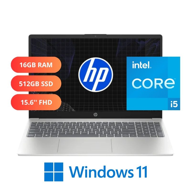 Laptop HP 15-fd0125st i5 16GB RAM 512GB SSD plateado especificaciones