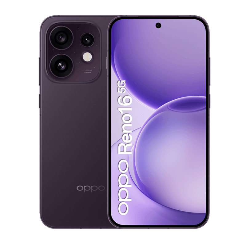 Celular OPPO Reno16 5G 256GB y Enco Buds 2 Pro vino pantalla AMOLED