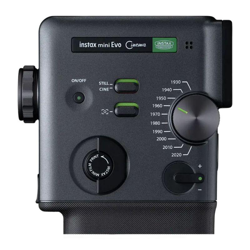 Cámara Fujifilm Instax Mini Evo Cinema Bluetooth negro lateral