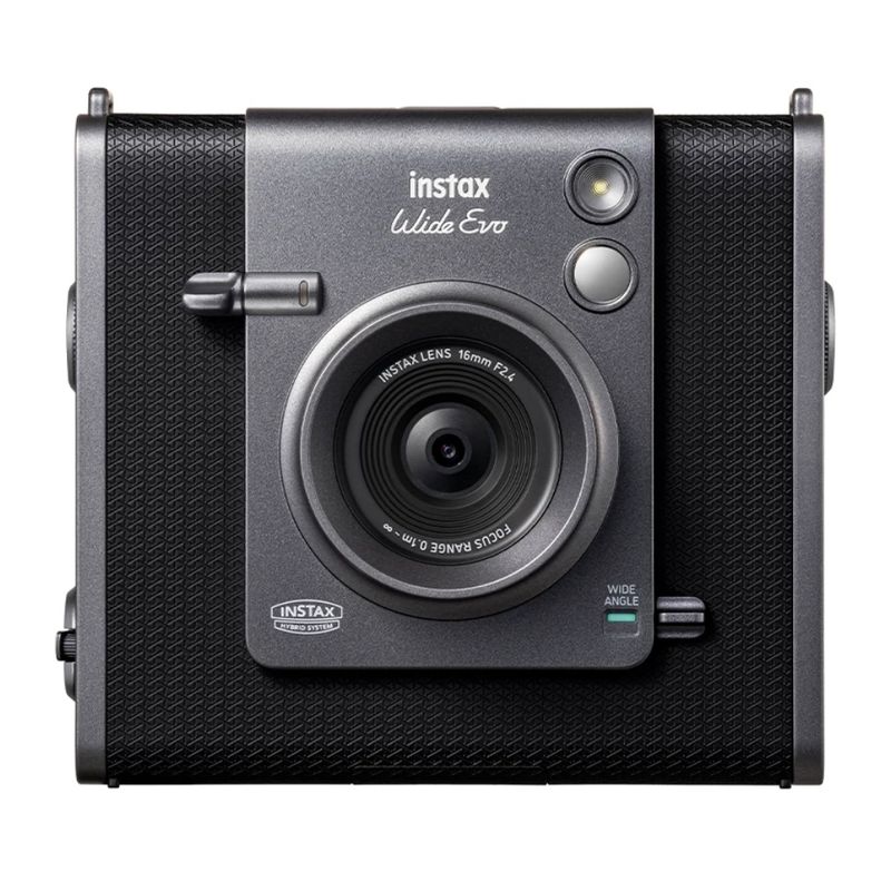 Cámara instantánea Fujifilm Instax Wide Evo Hybrid Bluetooth Pantalla LCD Negro frontal