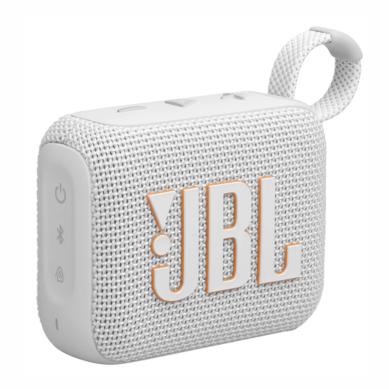 Parlante JBL GO 4 Bluetooth 4.2 W RMS IP67 hasta 7 h blanco oblicuo