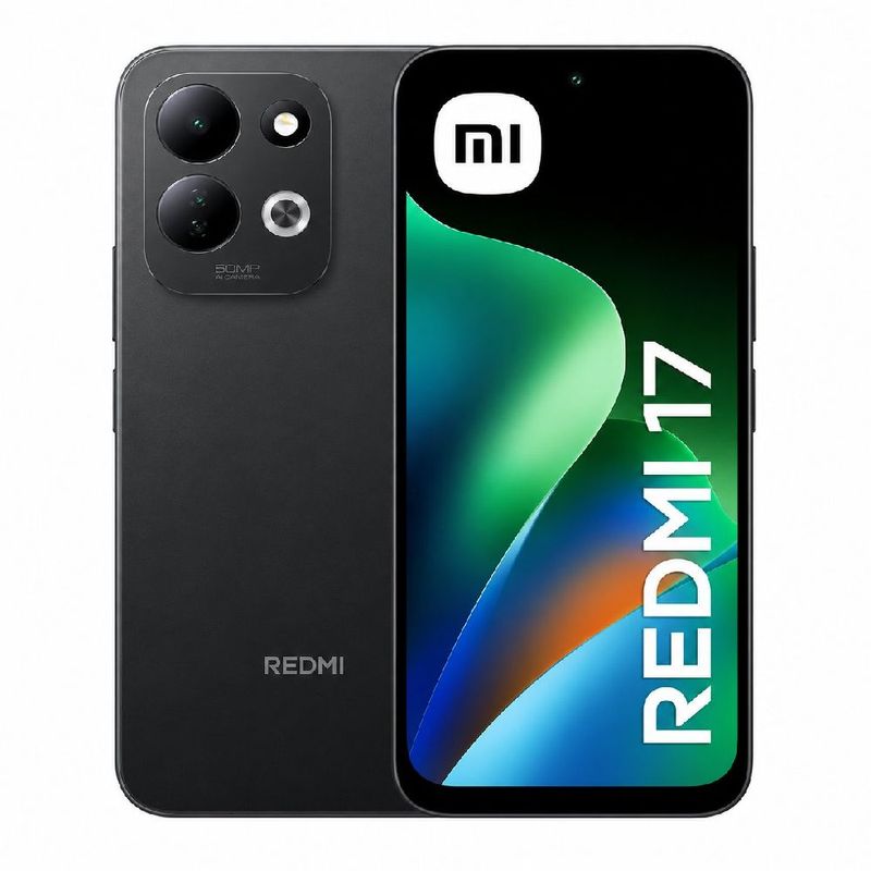 Xiaomi Redmi 17 4G 128GB 4GB cámara 50MP 6.9" negro frontal