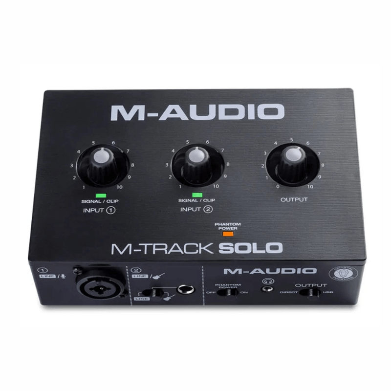 Interfaz M-Audio M-Track Solo USB-C 24 bits 48 kHz negro frontal