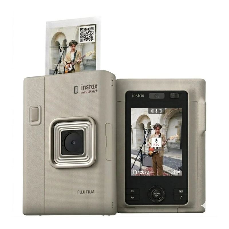 Cámara instantánea Fujifilm Mini LiPlay Plus Bluetooth Híbrida Sand Beige frontal