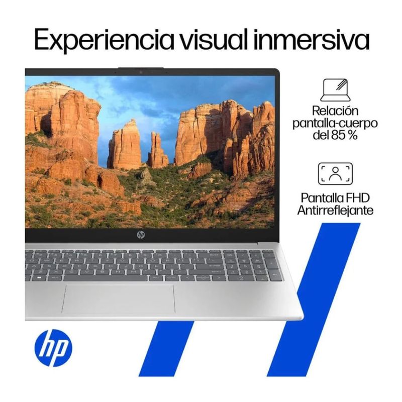 Laptop HP 15-fd2747nr 15.6 pulgadas Core Ultra 7 512GB SSD táctil plateado pantalla