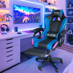 Silla gamer Blazze Buff RGB reclinable 135° con reposapiés frontal calidad