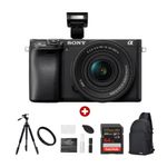 Cámara Sony Alpha a6400 24.2MP 4K 16-50mm frontal con Kit ultimate