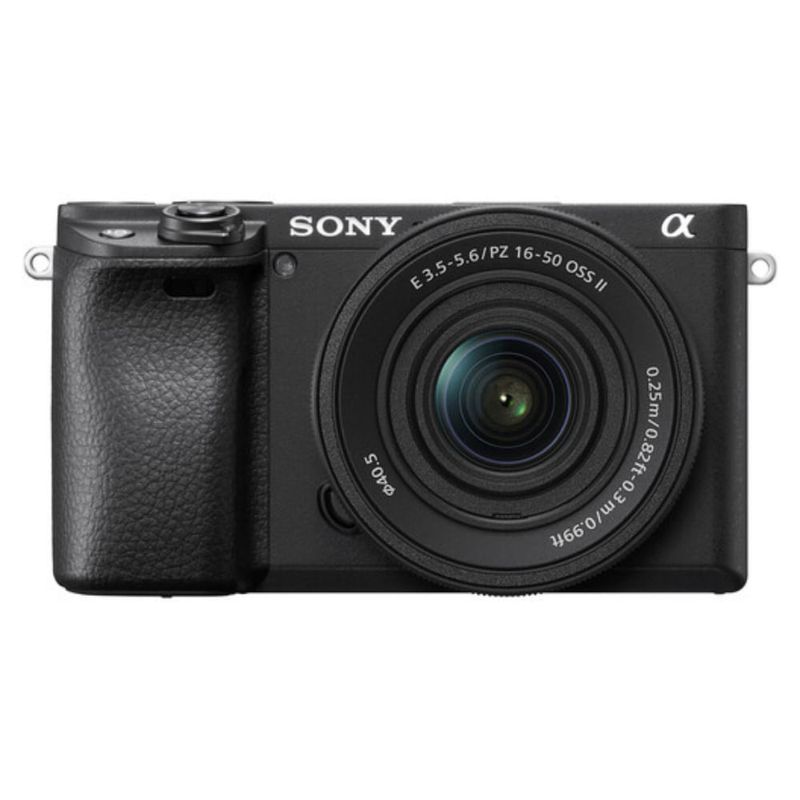 Cámara Sony Alpha a6400 24.2MP 4K 16-50mm negro frontal