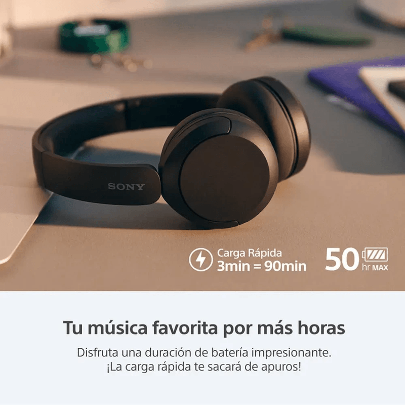 Audífonos Sony WH-CH520 Bluetooth 5.2 hasta 50 h blanco batería