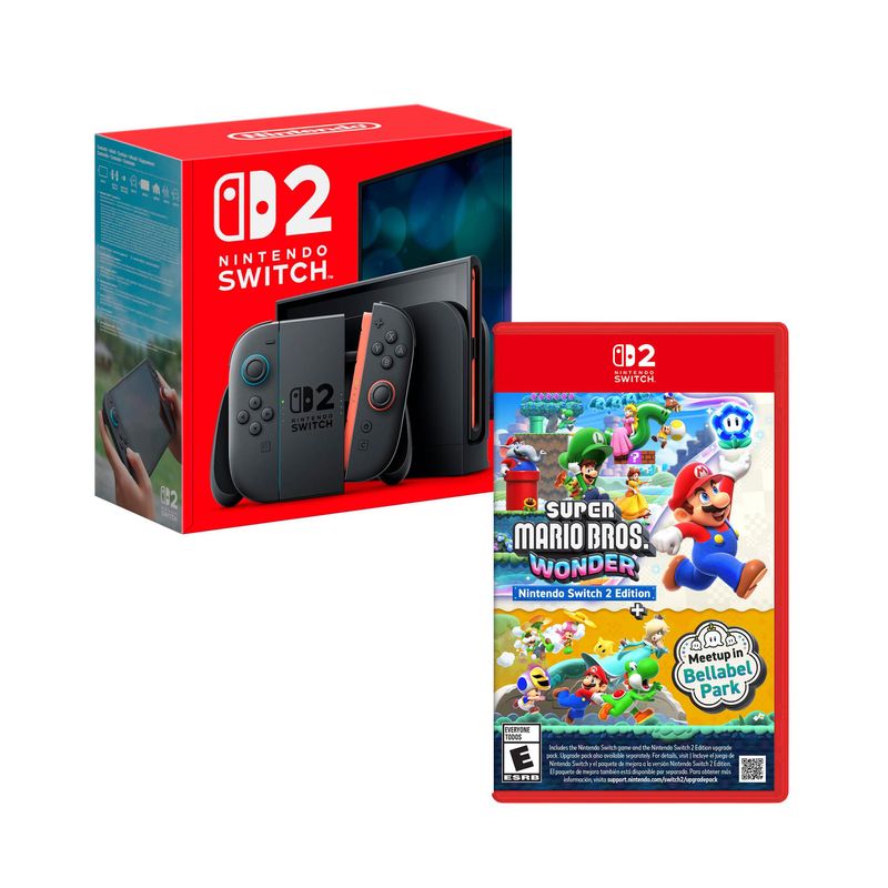 Consola Nintendo Switch 2 256GB + Super Mario Bros. Wonder frontal