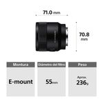 Lente Sony FE 50mm F2.8 Macro Full Frame negro especificaciones