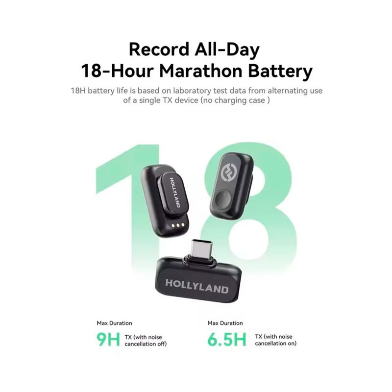 Micrófono Hollyland LARK A1 Combo iOS Android USB-C equipo calidad