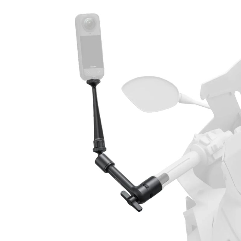 Brazo mágico para motocicleta Insta360 16 accesorios negro frontal oblicuo